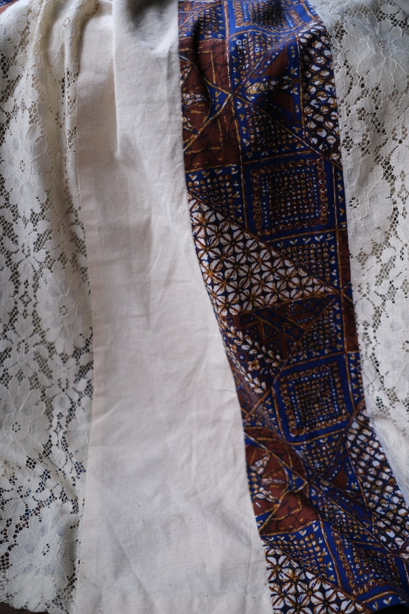 1980's Algo Halter Lace Dress / 繞脖蕾絲拼接感洋裝