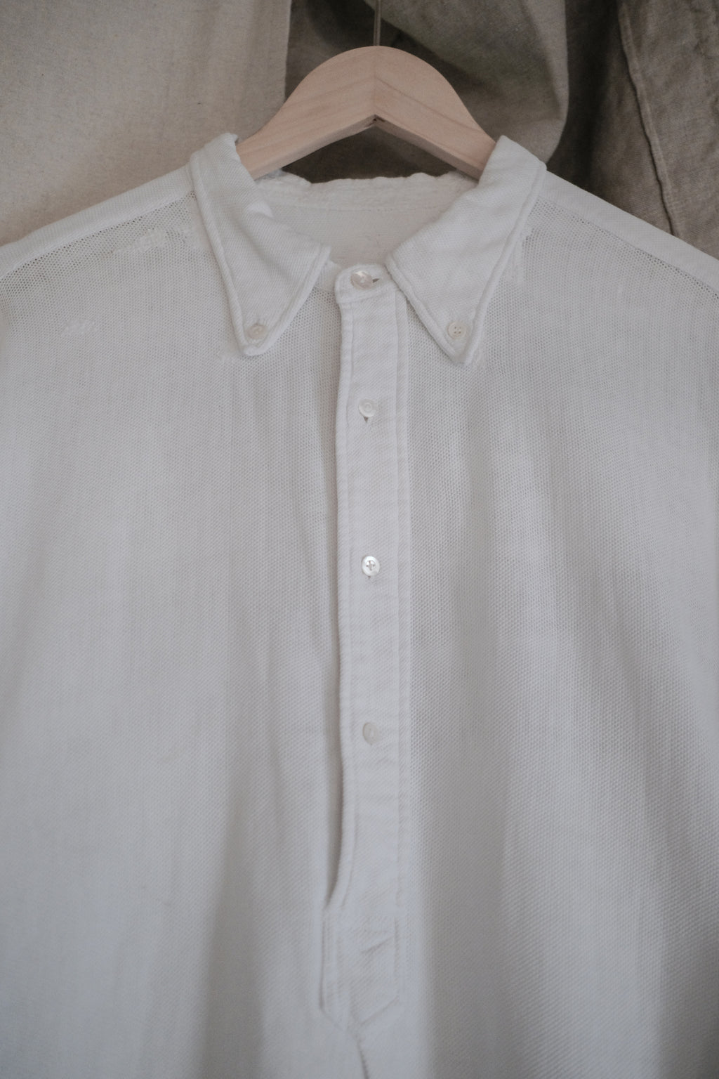 1930's French Cotton Pique Sport Shirt / Vintage French Cotton Pique Sport Shirt