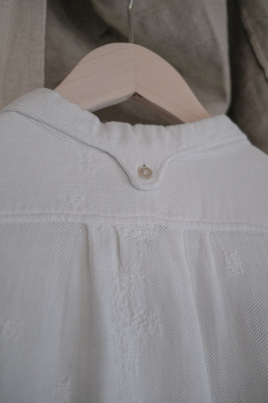 1930's French Cotton Pique Sport Shirt / Vintage French Cotton Pique Sport Shirt