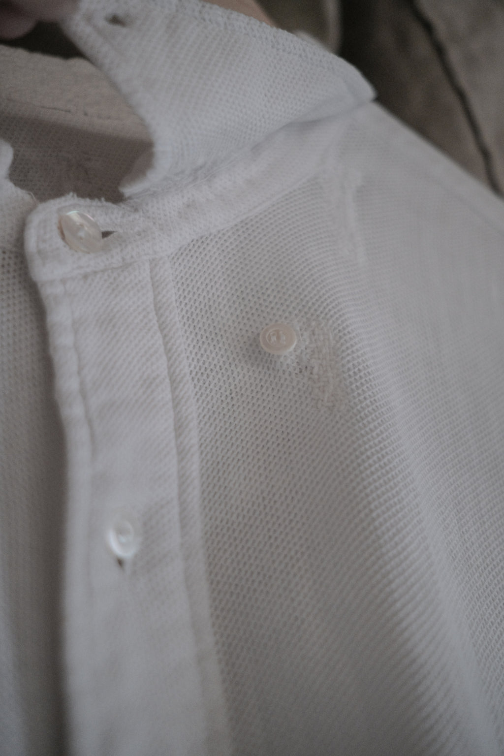 1930's French Cotton Pique Sport Shirt / Vintage French Cotton Pique Sport Shirt