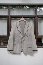 1930's French Salt&Pepper Stripe Sack Coat / 法國古著直紋椒鹽粗布外套
