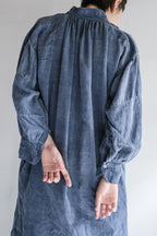 "Rework" Europe Linen Patched Farmer Shirt Over Dyed