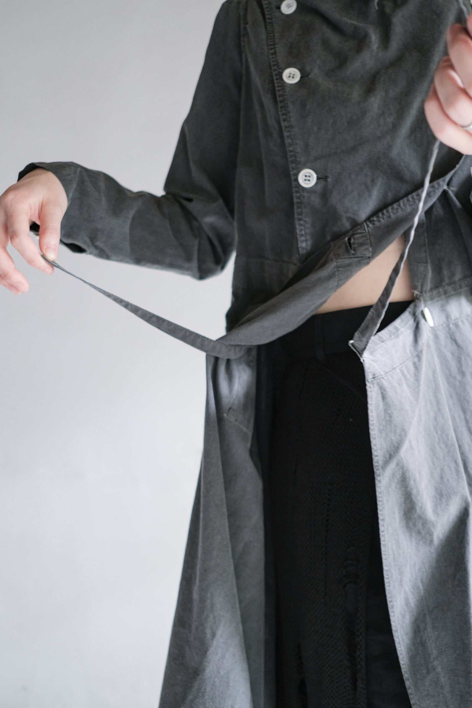 "Rework" Europe Vintage Linen Lady's Dress Over Dyed