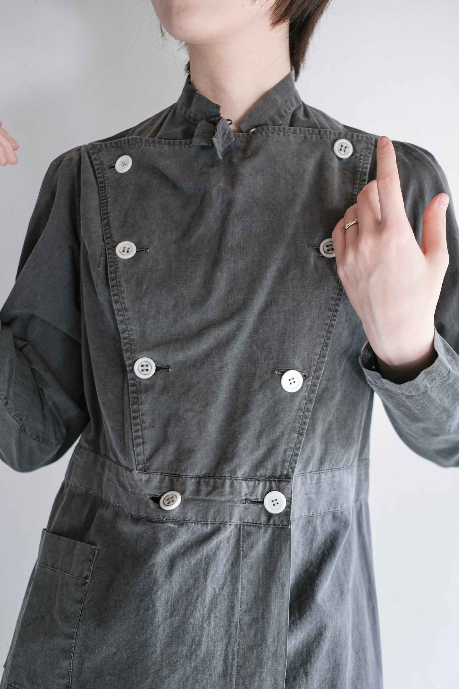 "Rework" Europe Vintage Linen Lady's Dress Over Dyed