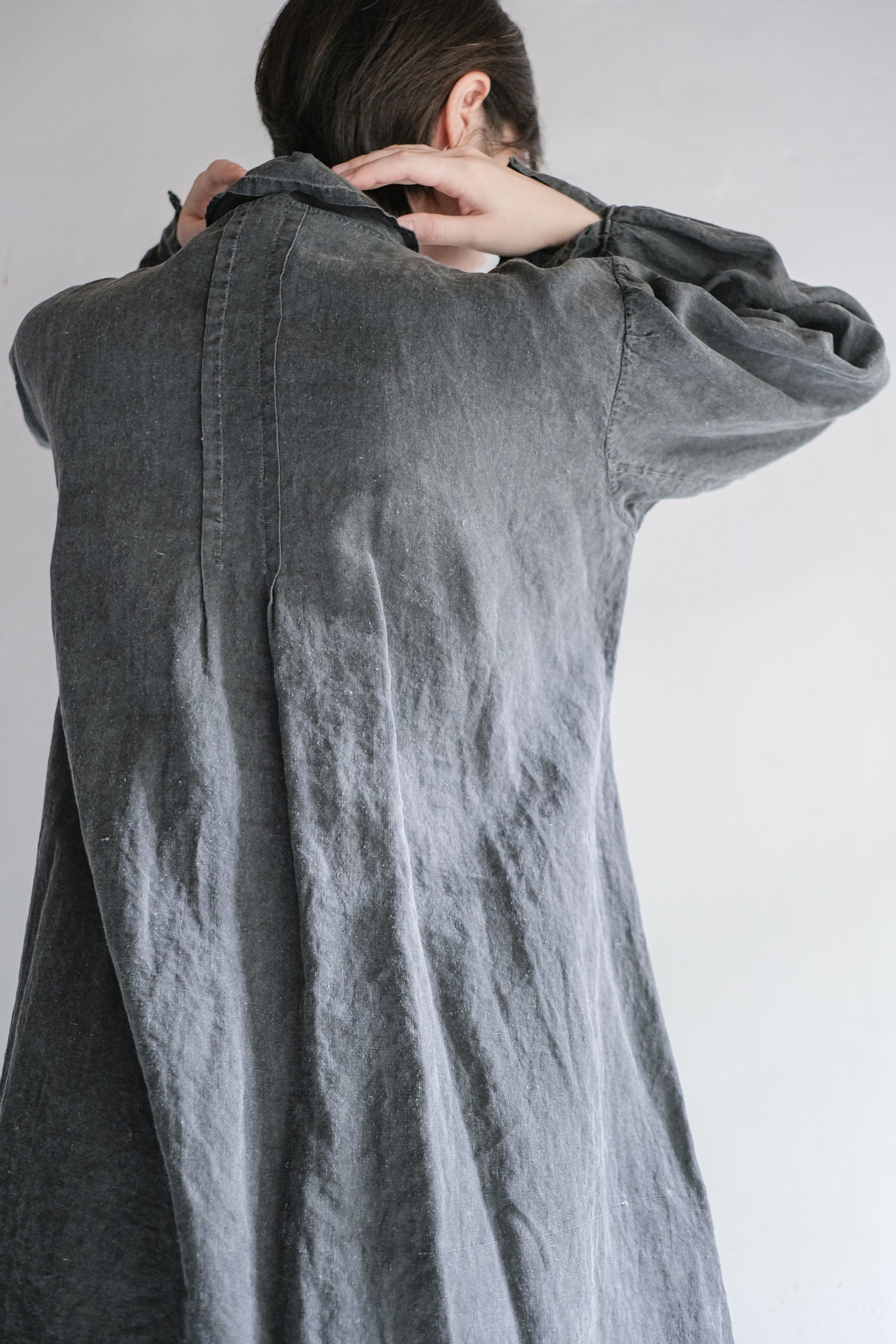 "Rework" Europe Vintage Linen Lady's Dress Over Dyed