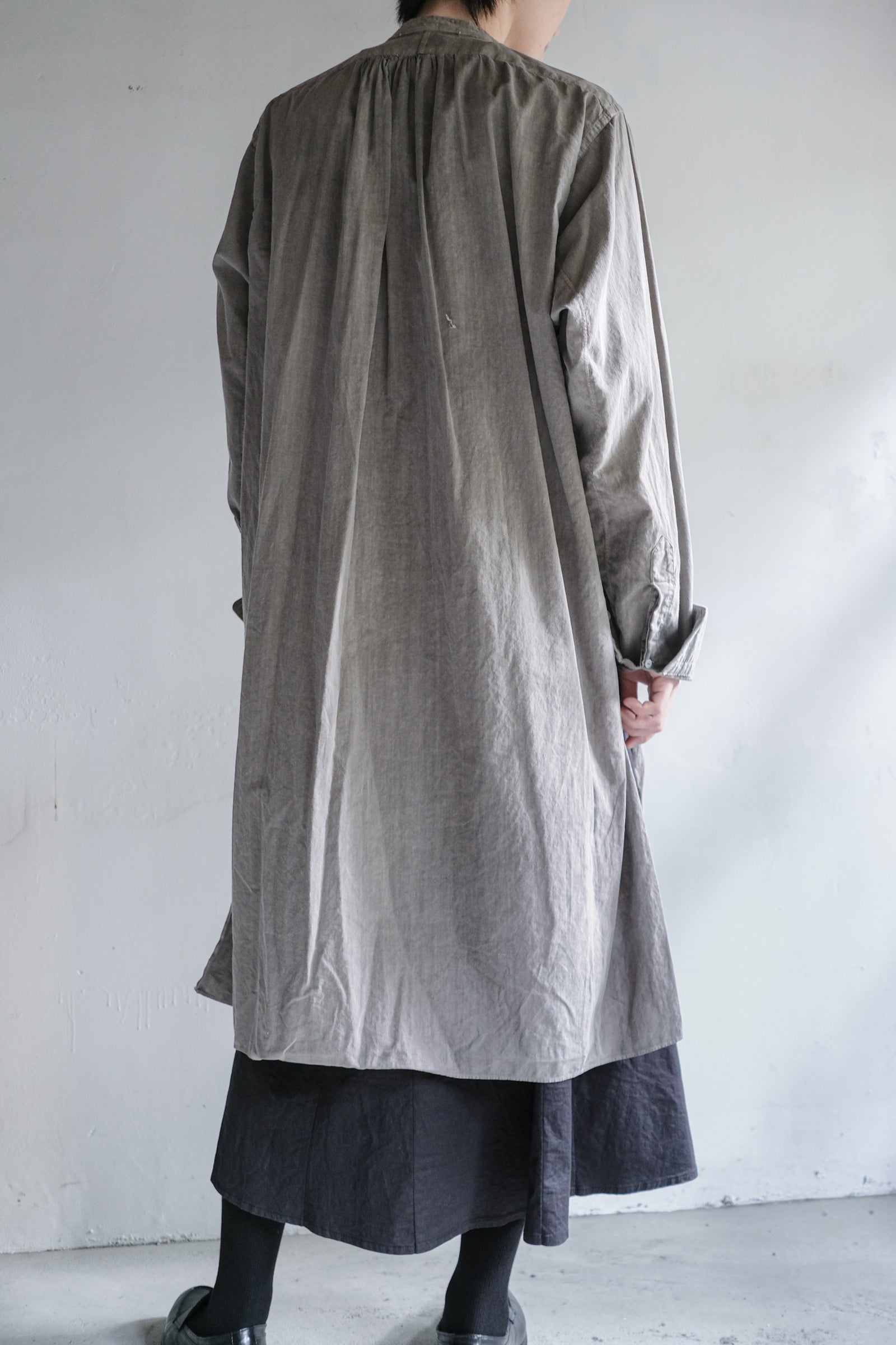 "Rework" Europe Vintage Linen Dress Shirt Over Dyed