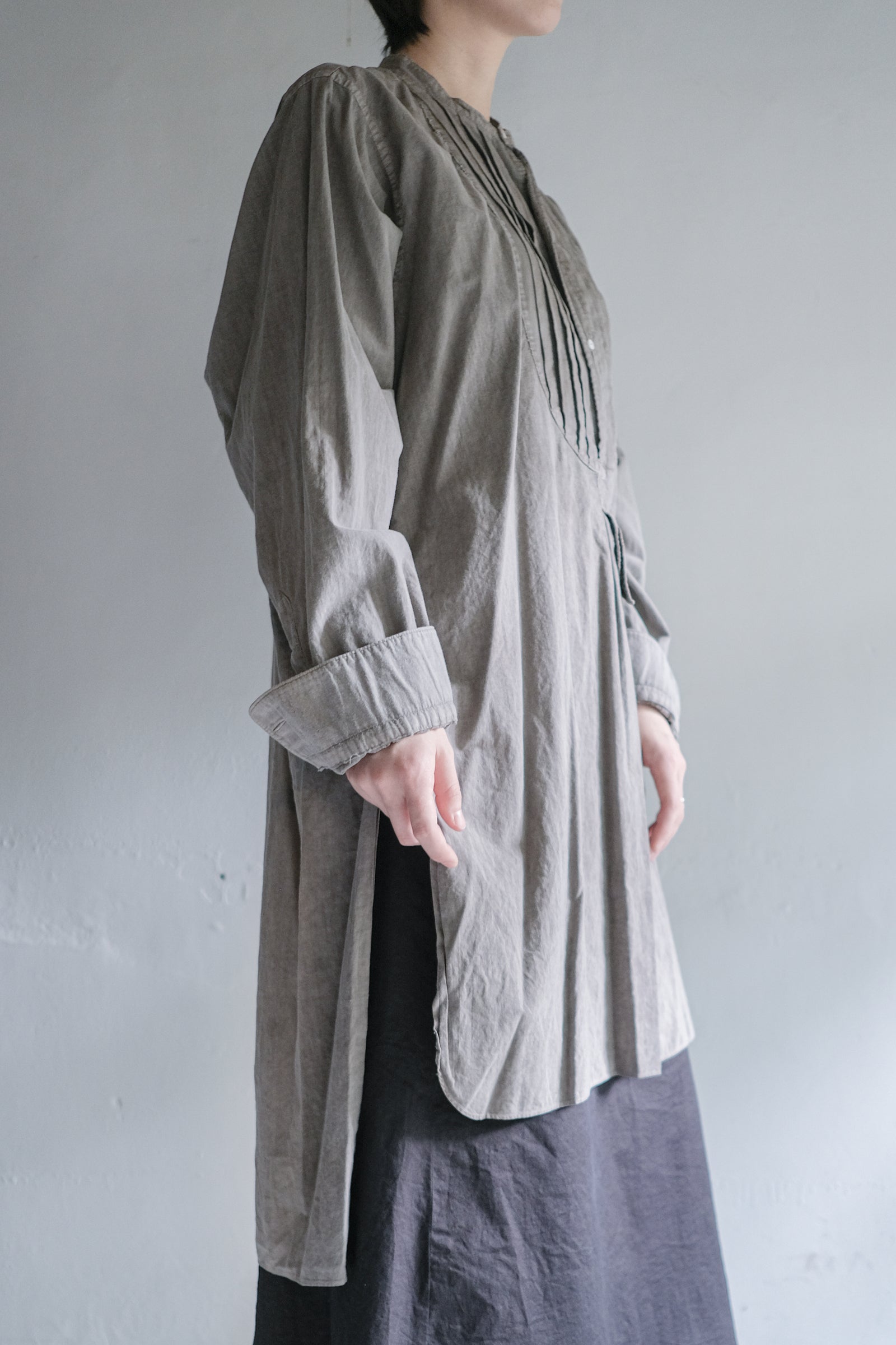 "Rework" Europe Vintage Linen Dress Shirt Over Dyed