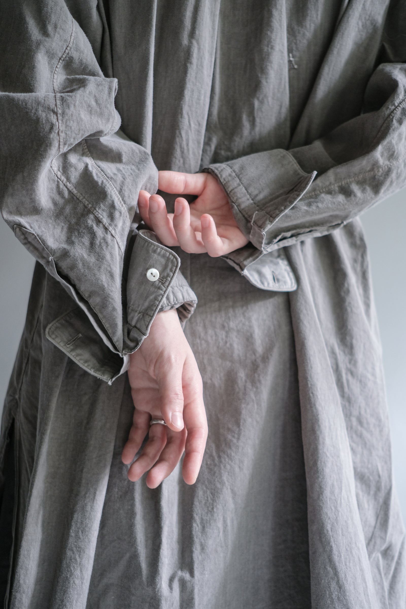 "Rework" Europe Vintage Linen Dress Shirt Over Dyed