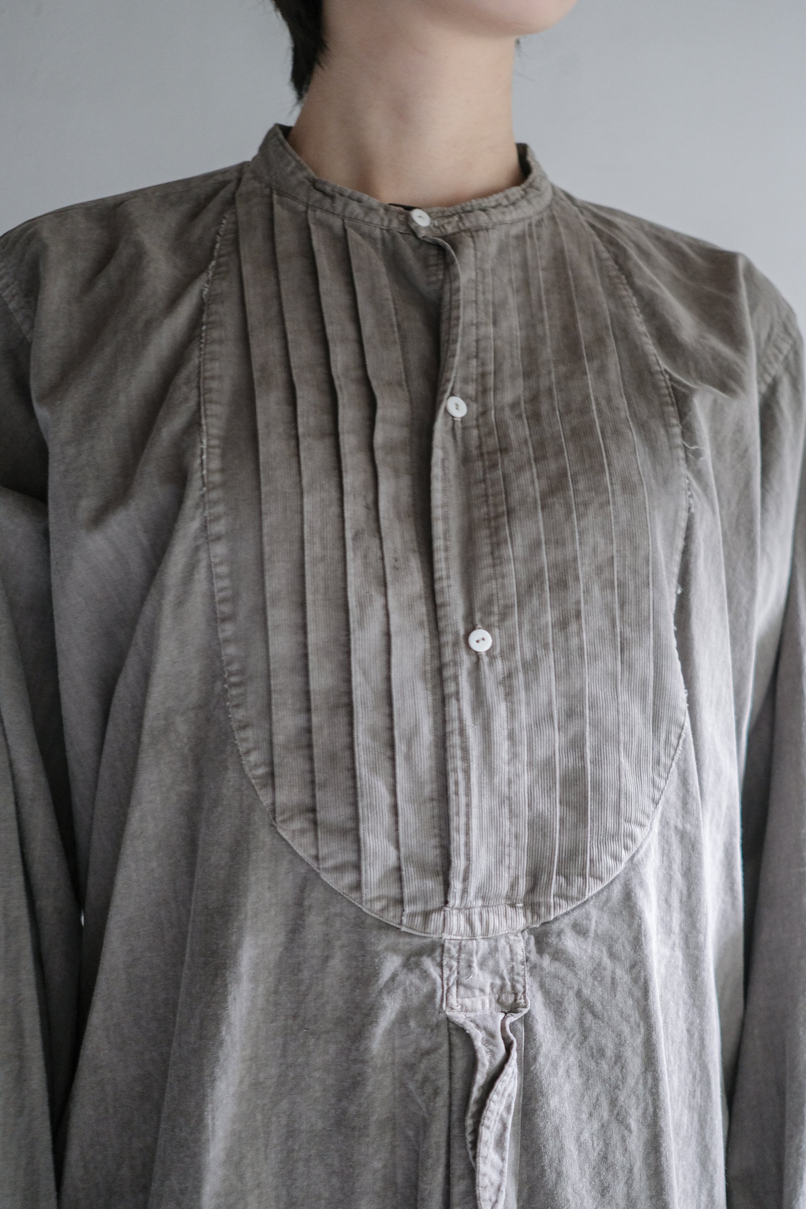 "Rework" Europe Vintage Linen Dress Shirt Over Dyed