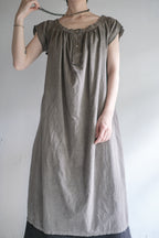 "Rework" Europe Vintage Cotton Linen Night Dress Over Dyed