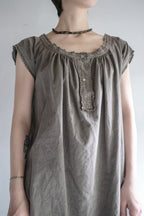 "Rework" Europe Vintage Cotton Linen Night Dress Over Dyed