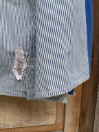 1940's British Two Tone Hickory Stripe Double Breasted Jacket / 1940's 英國雙色調山核桃條紋雙排扣外套