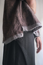 "𝒁/𝑵.𝑳" Rework Vintage Silk Shirt/ Botanical Overdyed