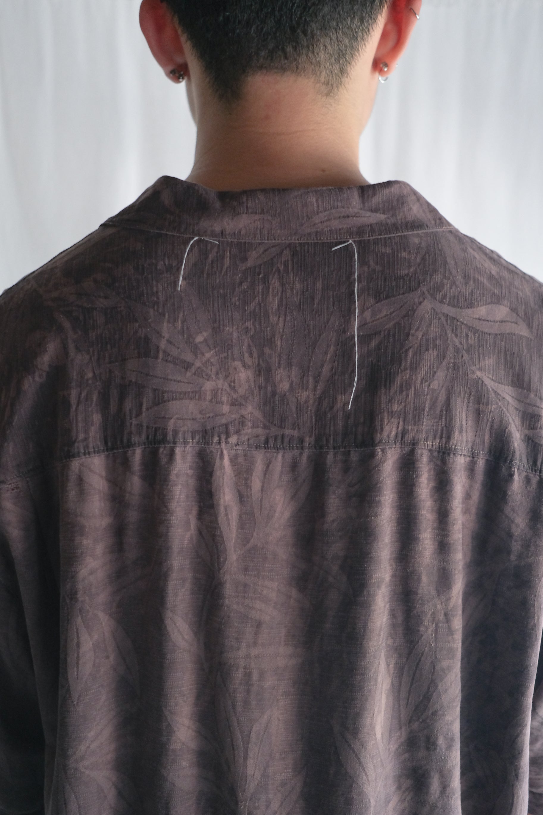 "𝒁/𝑵.𝑳" Rework Vintage Silk Shirt/ Botanical Overdyed