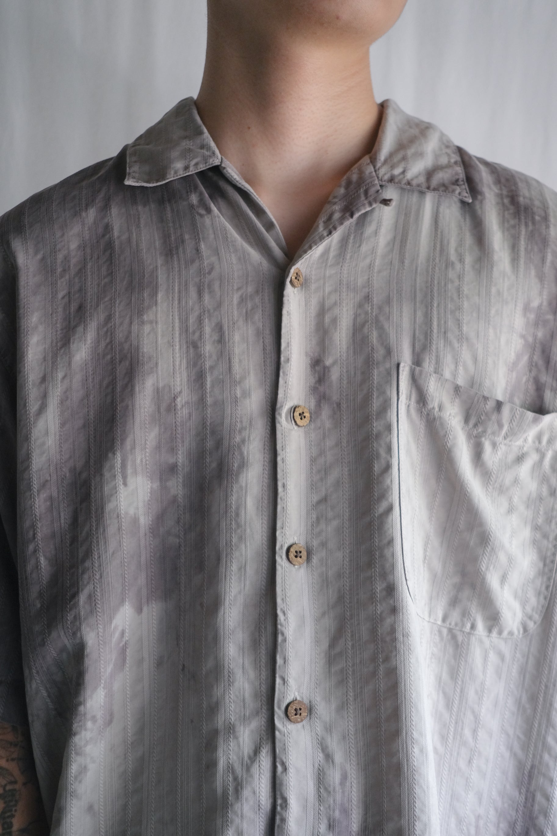 "𝒁/𝑵.𝑳" Rework Vintage Silk Shirt/ Botanical Overdyed
