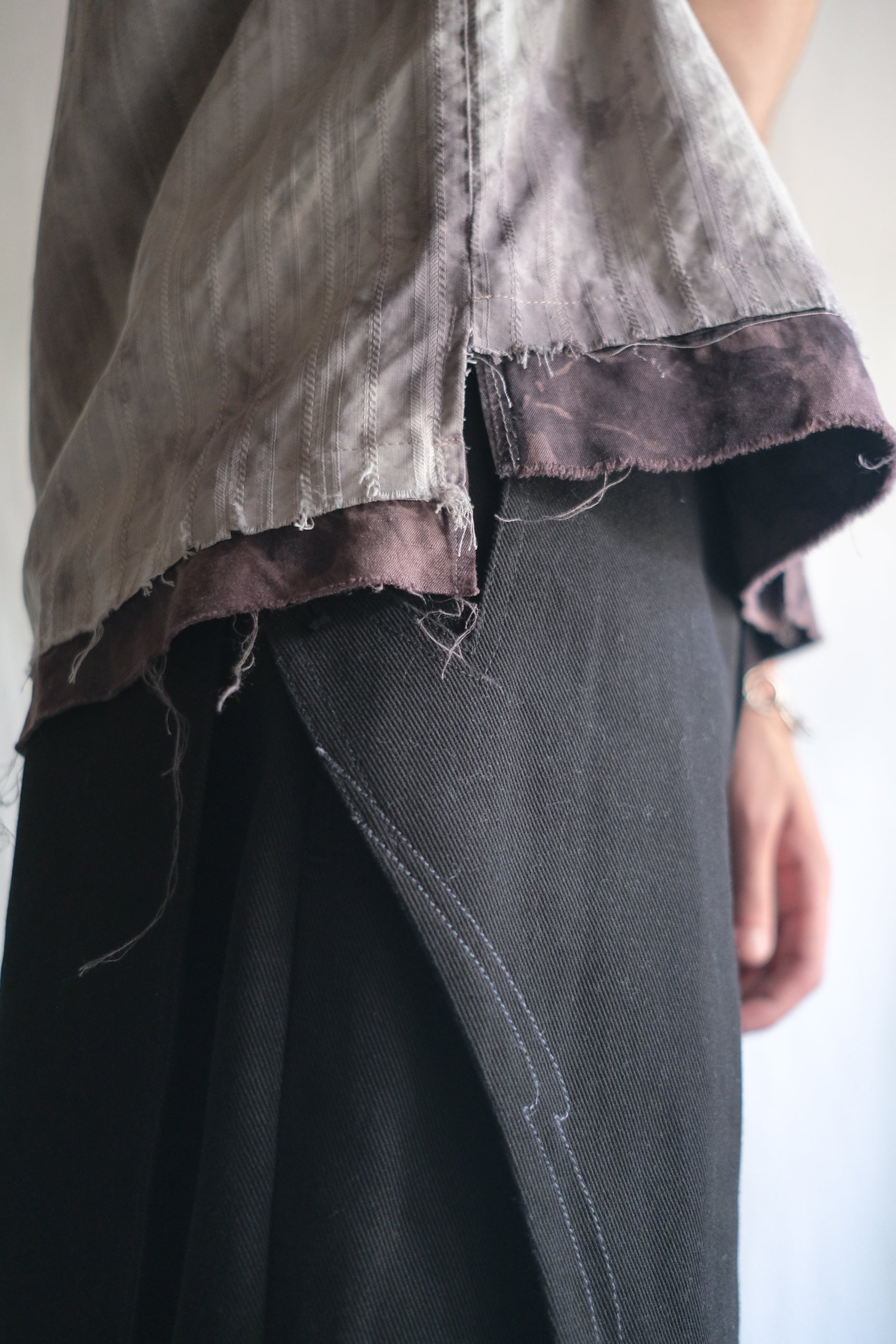 "𝒁/𝑵.𝑳" Rework Vintage Silk Shirt/ Botanical Overdyed