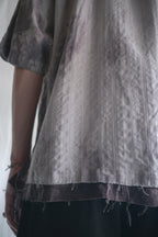 "𝒁/𝑵.𝑳" Rework Vintage Silk Shirt/ Botanical Overdyed