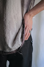 "𝒁/𝑵.𝑳" Rework Vintage Silk Shirt/ Botanical Overdyed