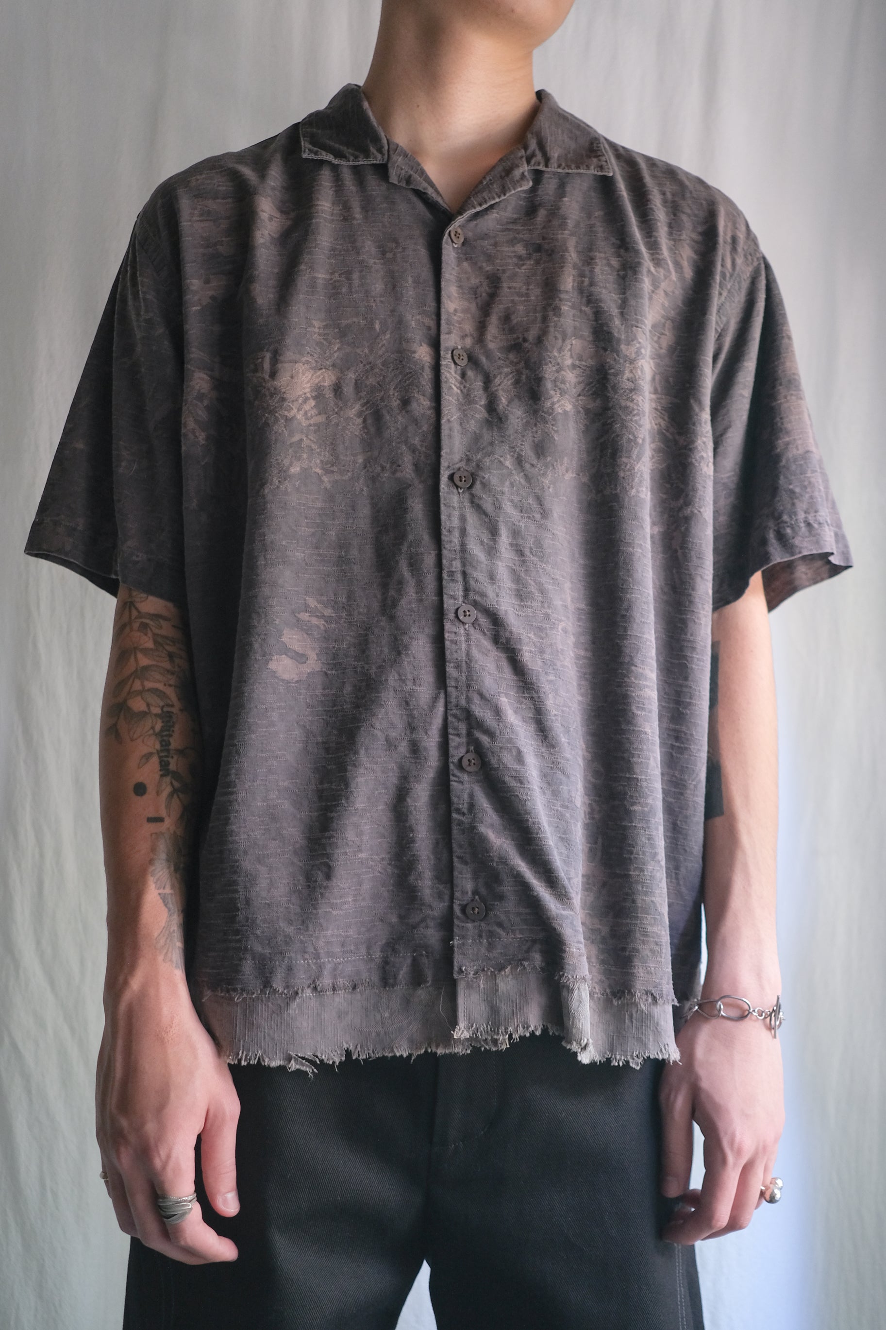 "𝒁/𝑵.𝑳" Rework Vintage Shirt/ Botanical Overdyed