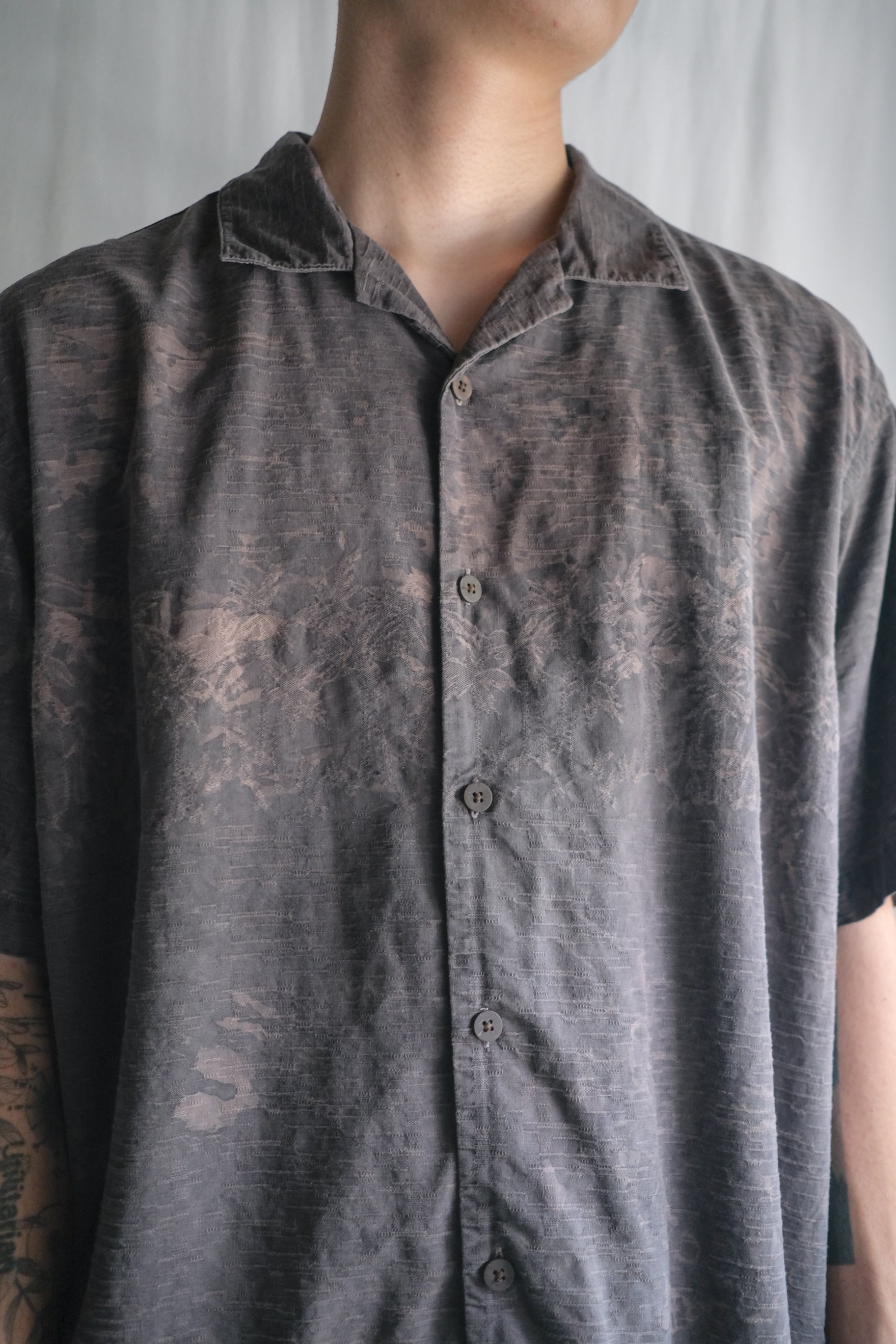 "𝒁/𝑵.𝑳" Rework Vintage Shirt/ Botanical Overdyed