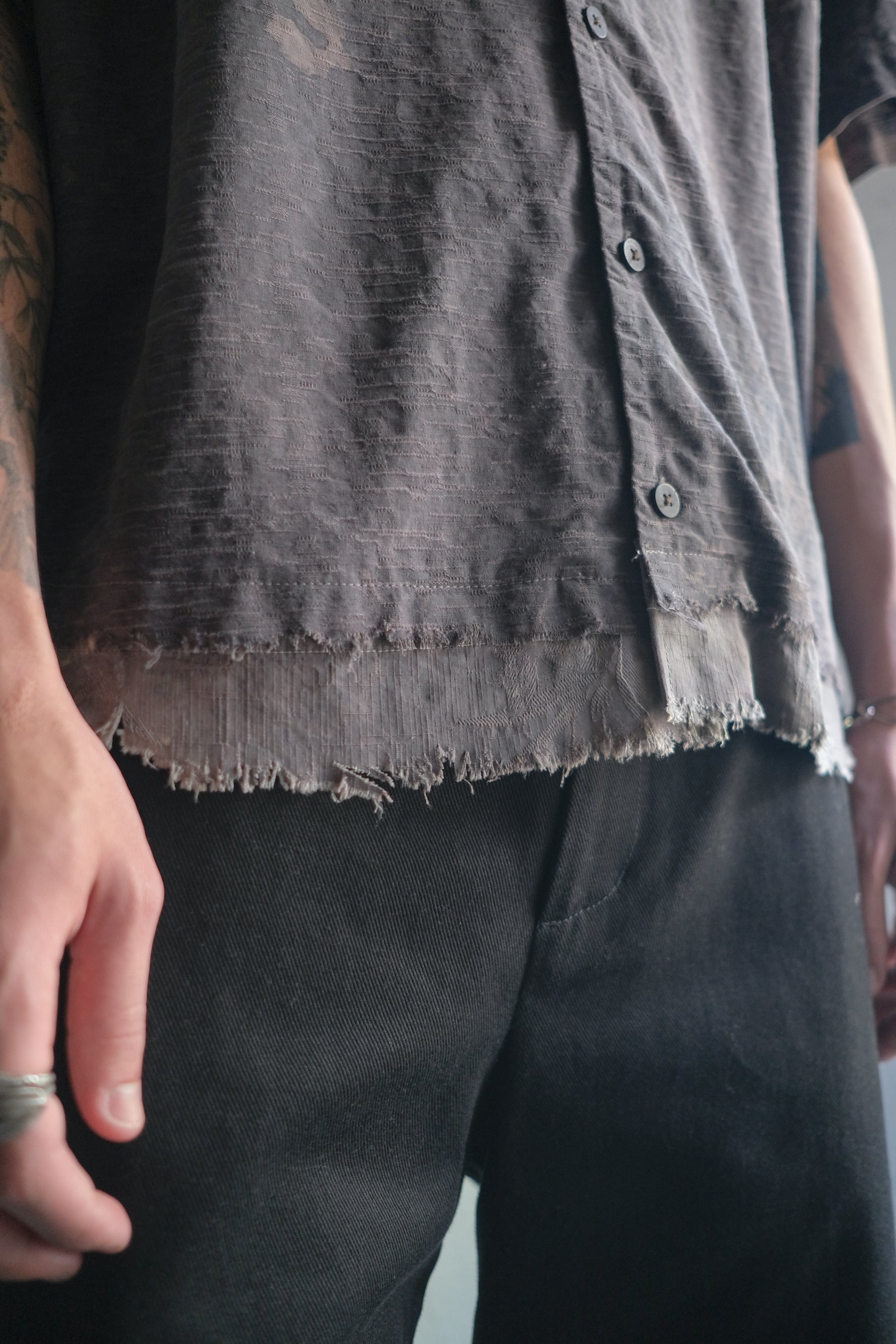 "𝒁/𝑵.𝑳" Rework Vintage Shirt/ Botanical Overdyed