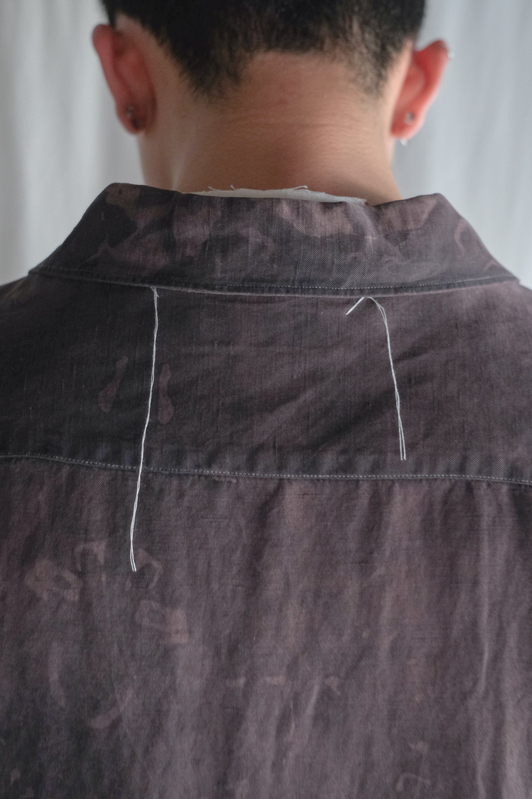 "𝒁/𝑵.𝑳" Rework Vintage Silk Shirt/ Botanical Overdyed