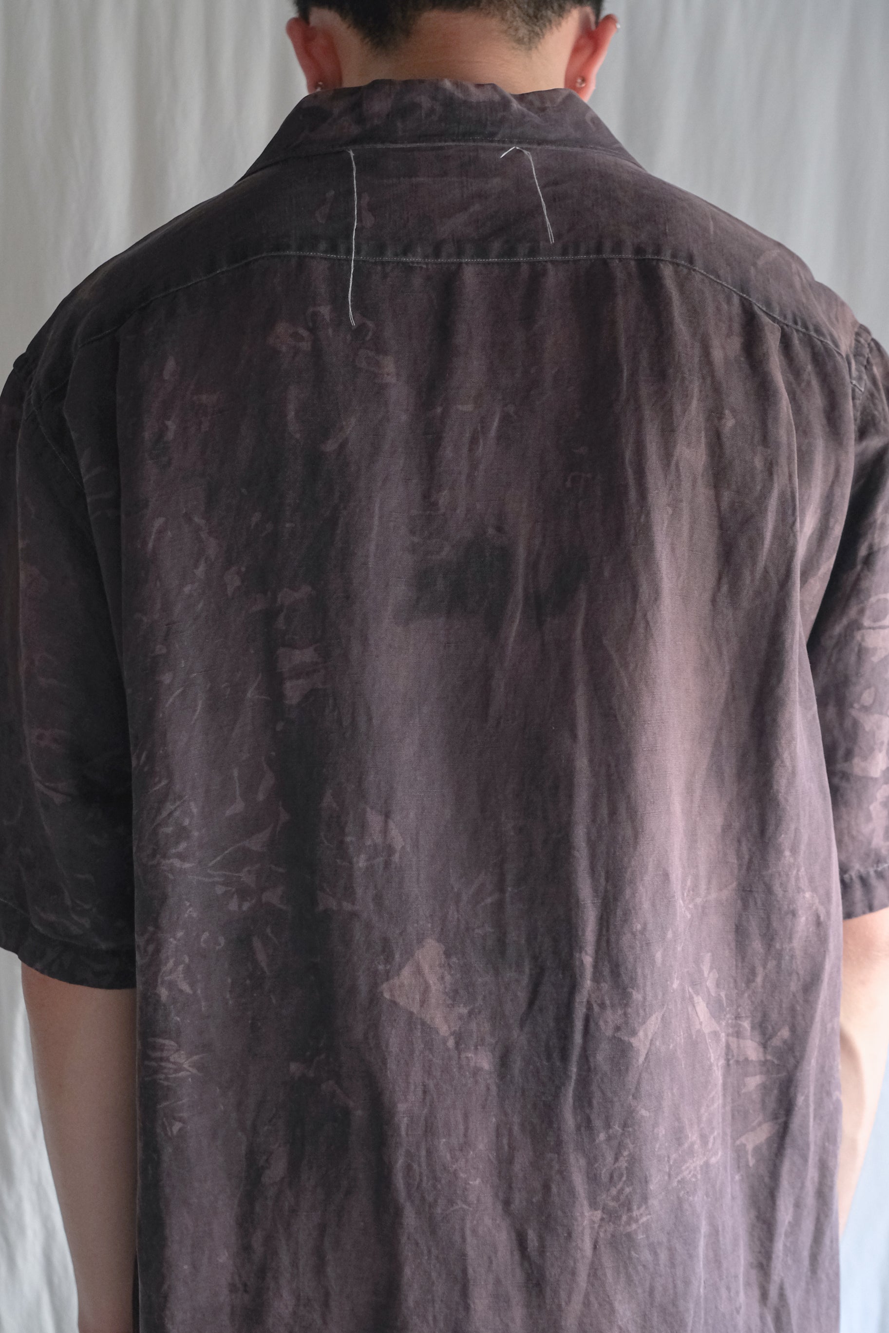 "𝒁/𝑵.𝑳" Rework Vintage Silk Shirt/ Botanical Overdyed