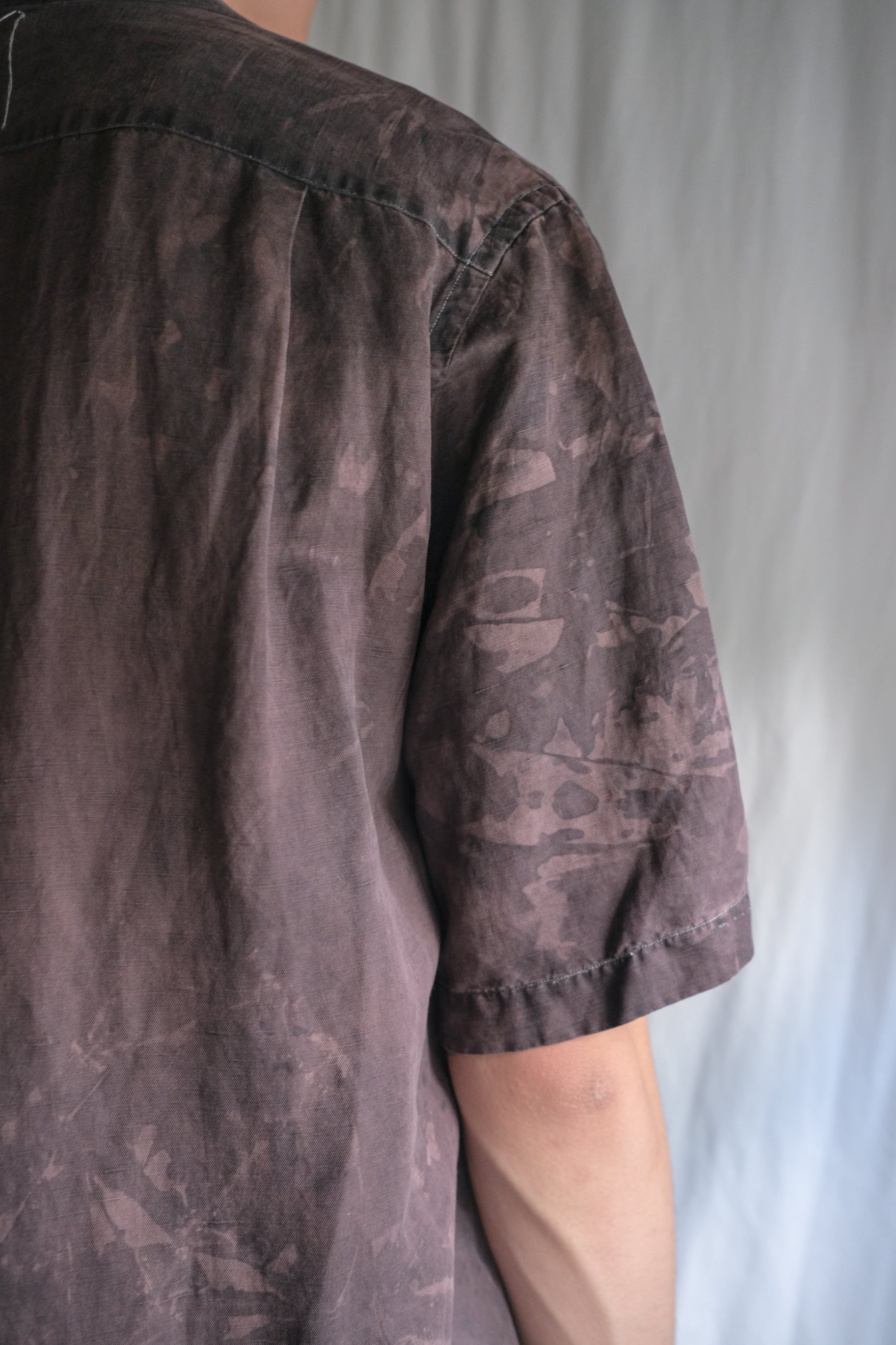 "𝒁/𝑵.𝑳" Rework Vintage Silk Shirt/ Botanical Overdyed