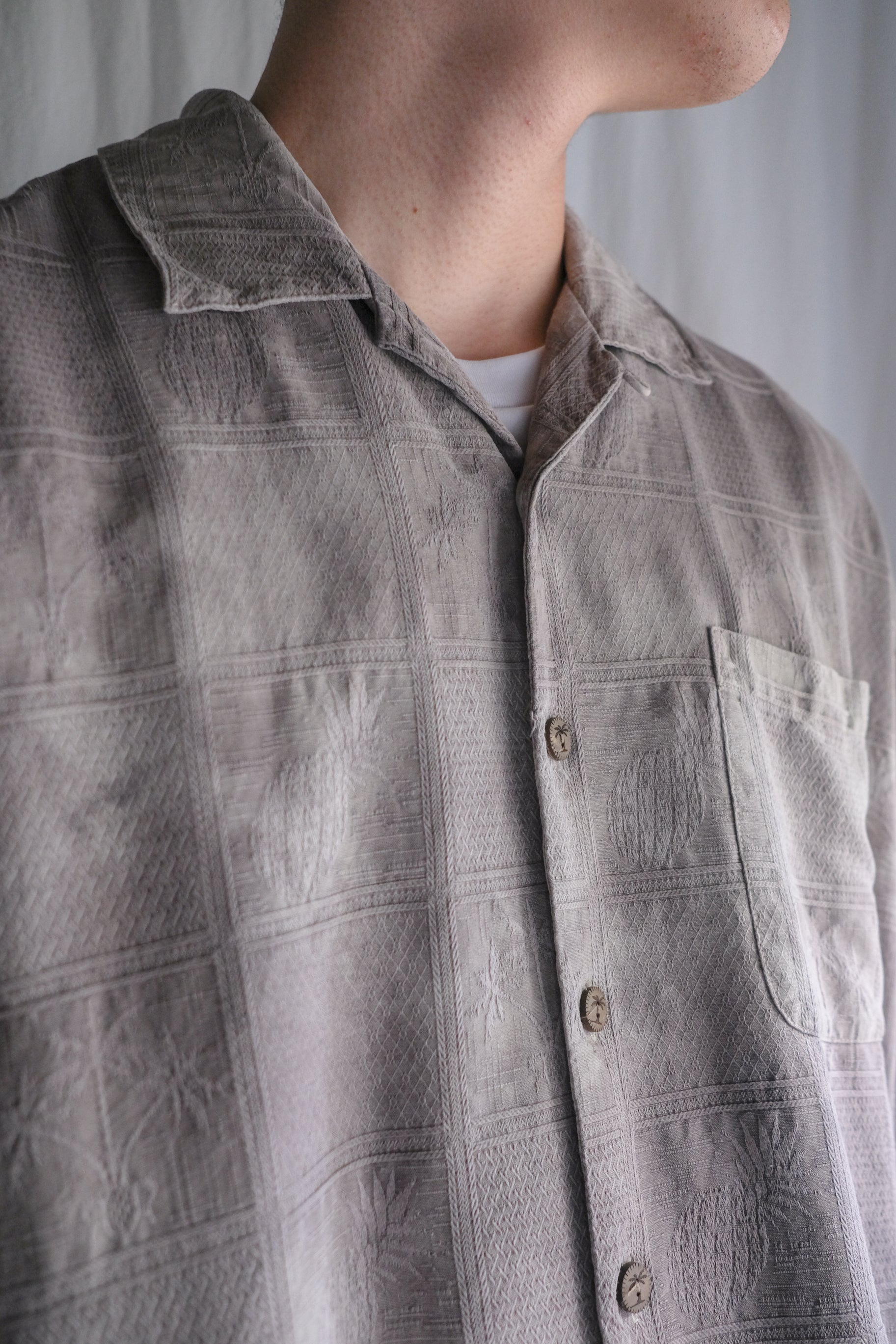 "𝒁/𝑵.𝑳" Rework Vintage Silk Shirt/ Botanical Overdyed