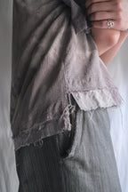 "𝒁/𝑵.𝑳" Rework Vintage Silk Shirt/ Botanical Overdyed