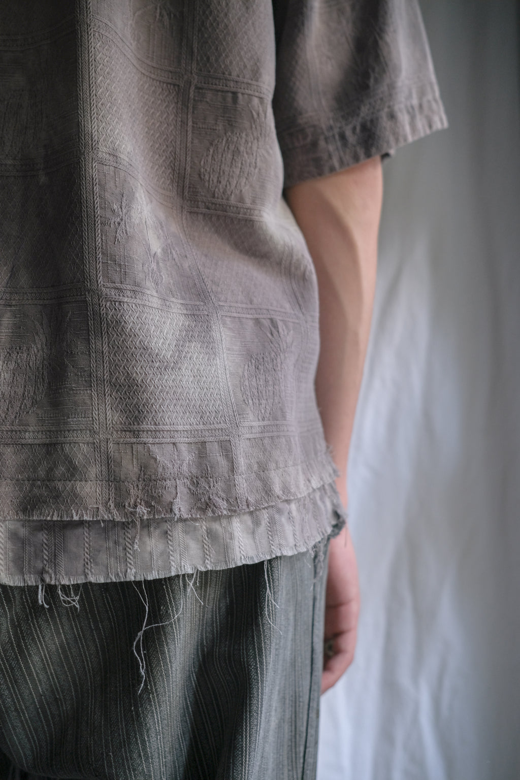 "𝒁/𝑵.𝑳" Rework Vintage Silk Shirt/ Botanical Overdyed