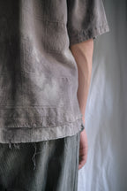 "𝒁/𝑵.𝑳" Rework Vintage Silk Shirt/ Botanical Overdyed