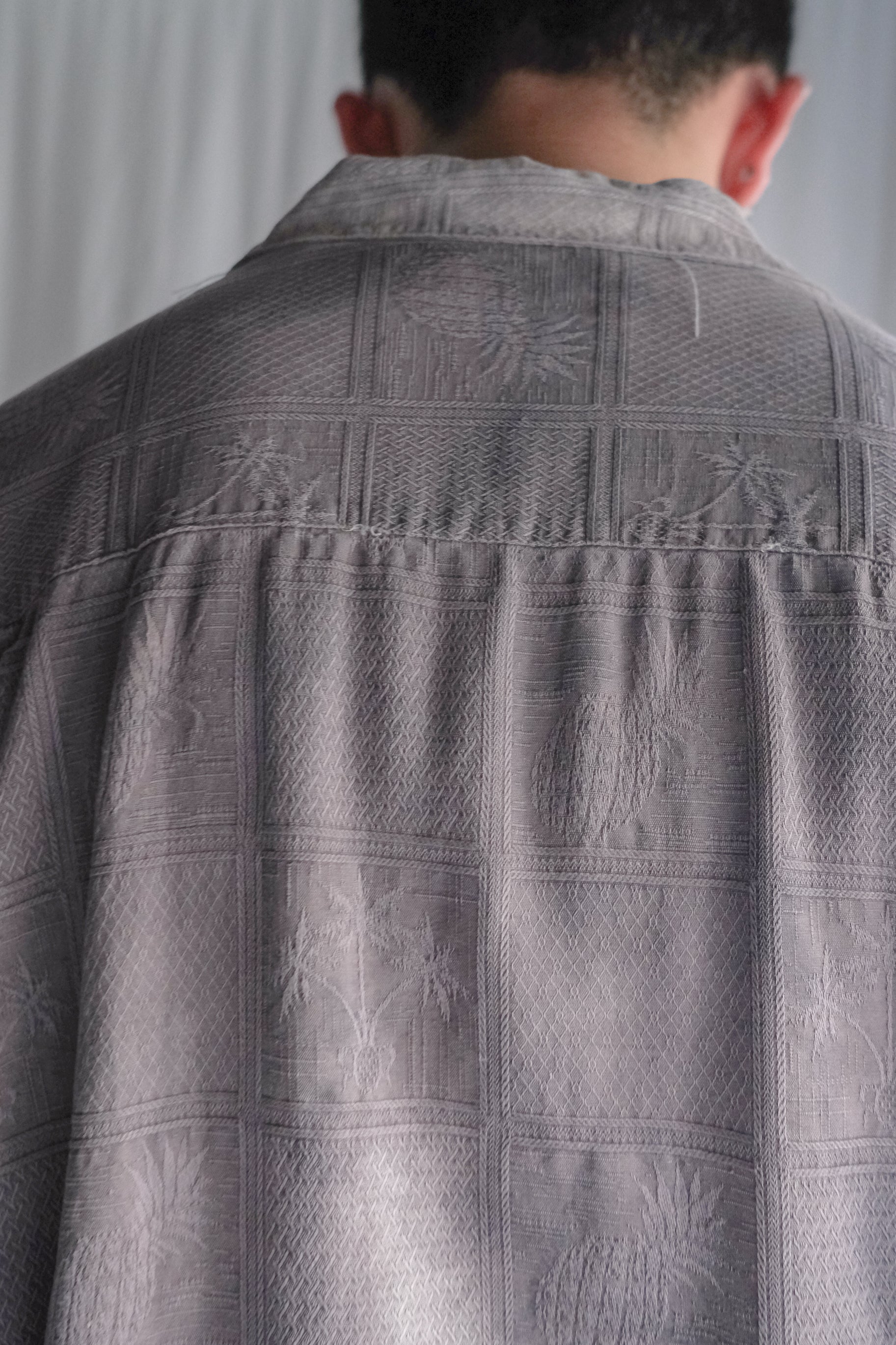 "𝒁/𝑵.𝑳" Rework Vintage Silk Shirt/ Botanical Overdyed