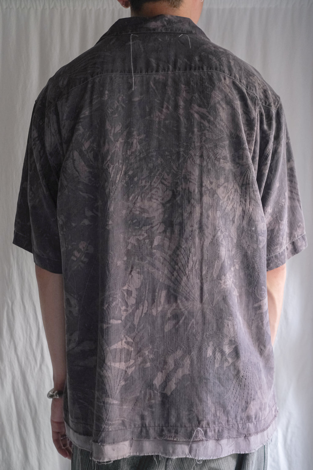 "𝒁/𝑵.𝑳" Rework Vintage Silk Shirt/ Botanical Overdyed