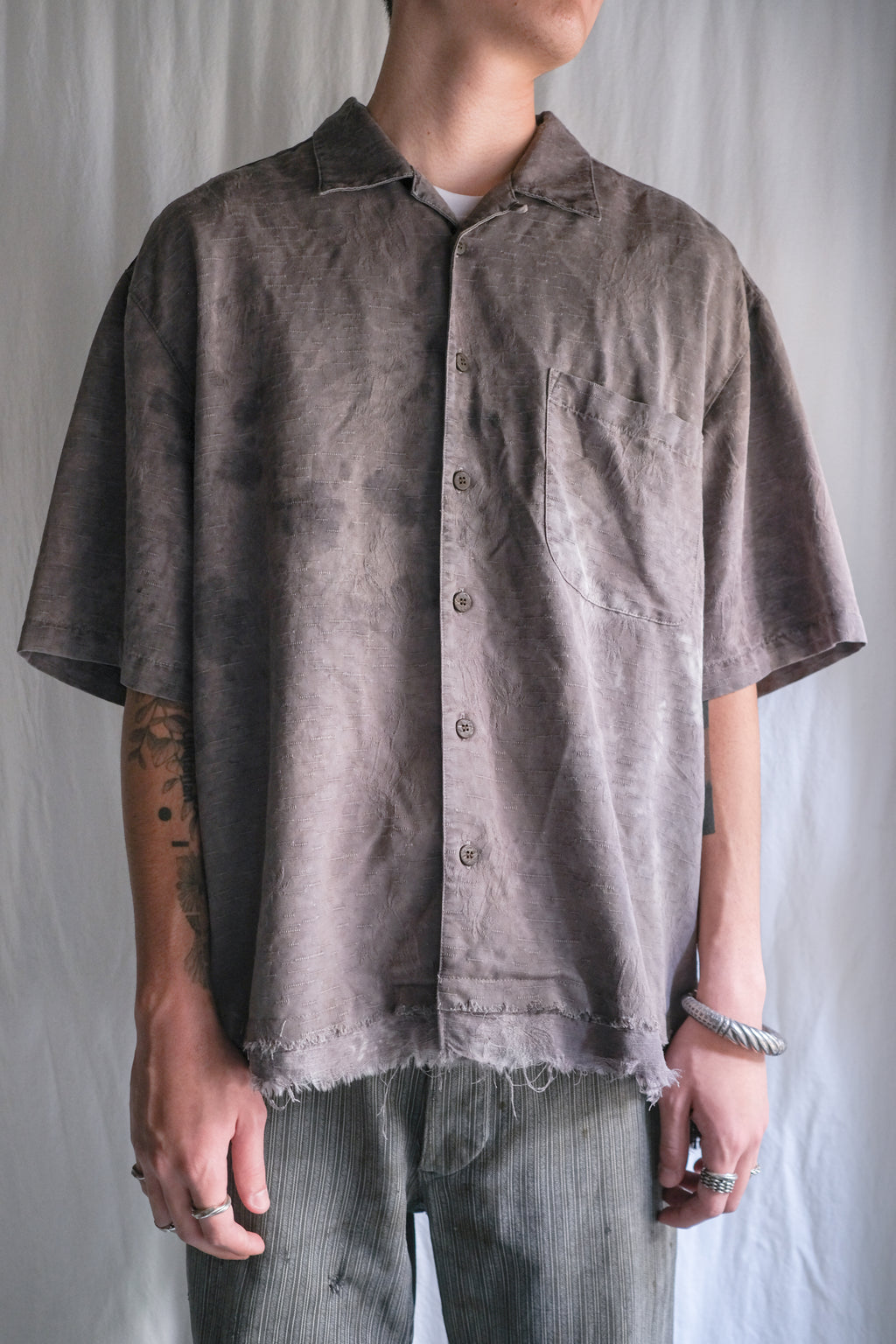 "𝒁/𝑵.𝑳" Rework Vintage Shirt/ Botanical Overdyed