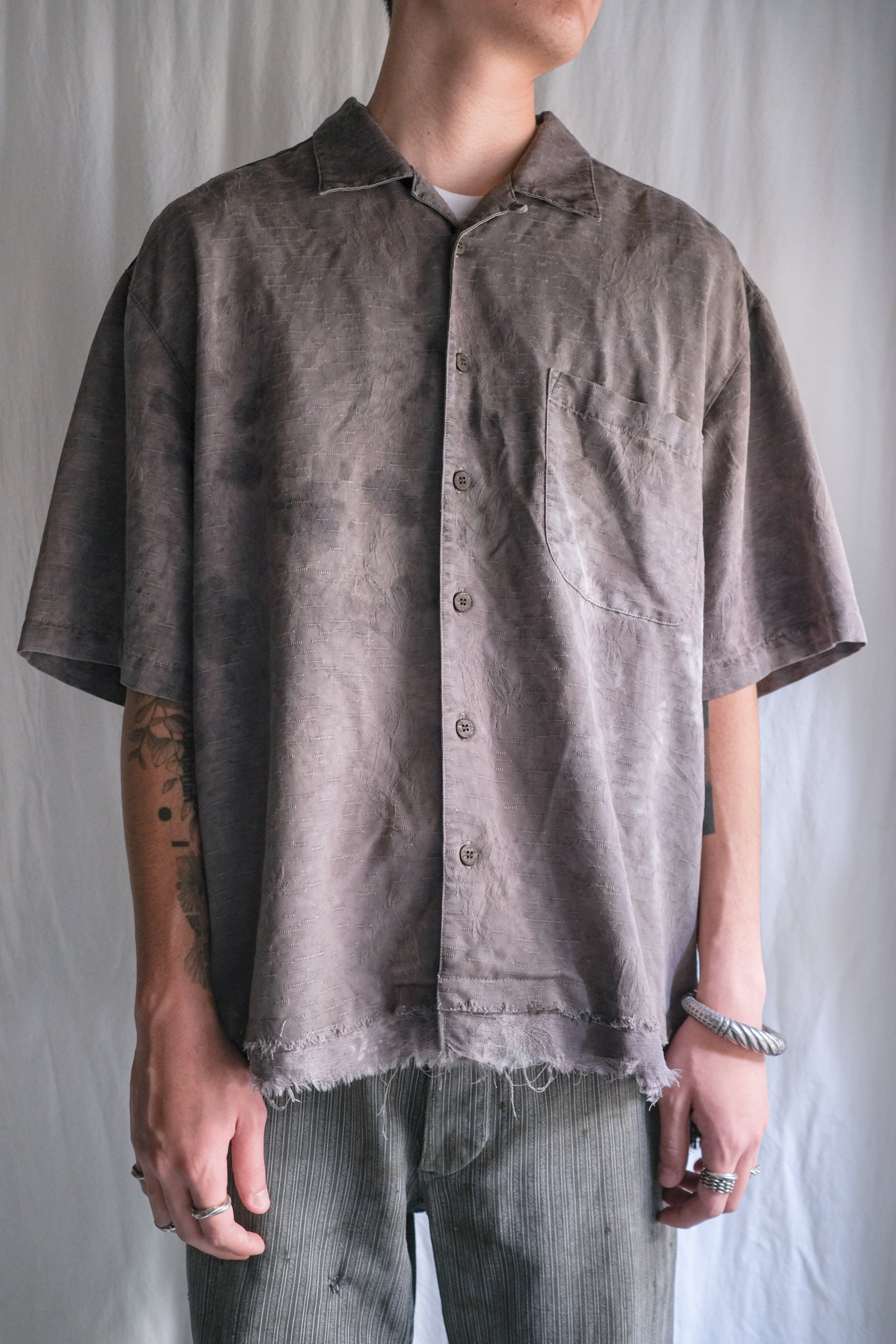 "𝒁/𝑵.𝑳" Rework Vintage Shirt/ Botanical Overdyed