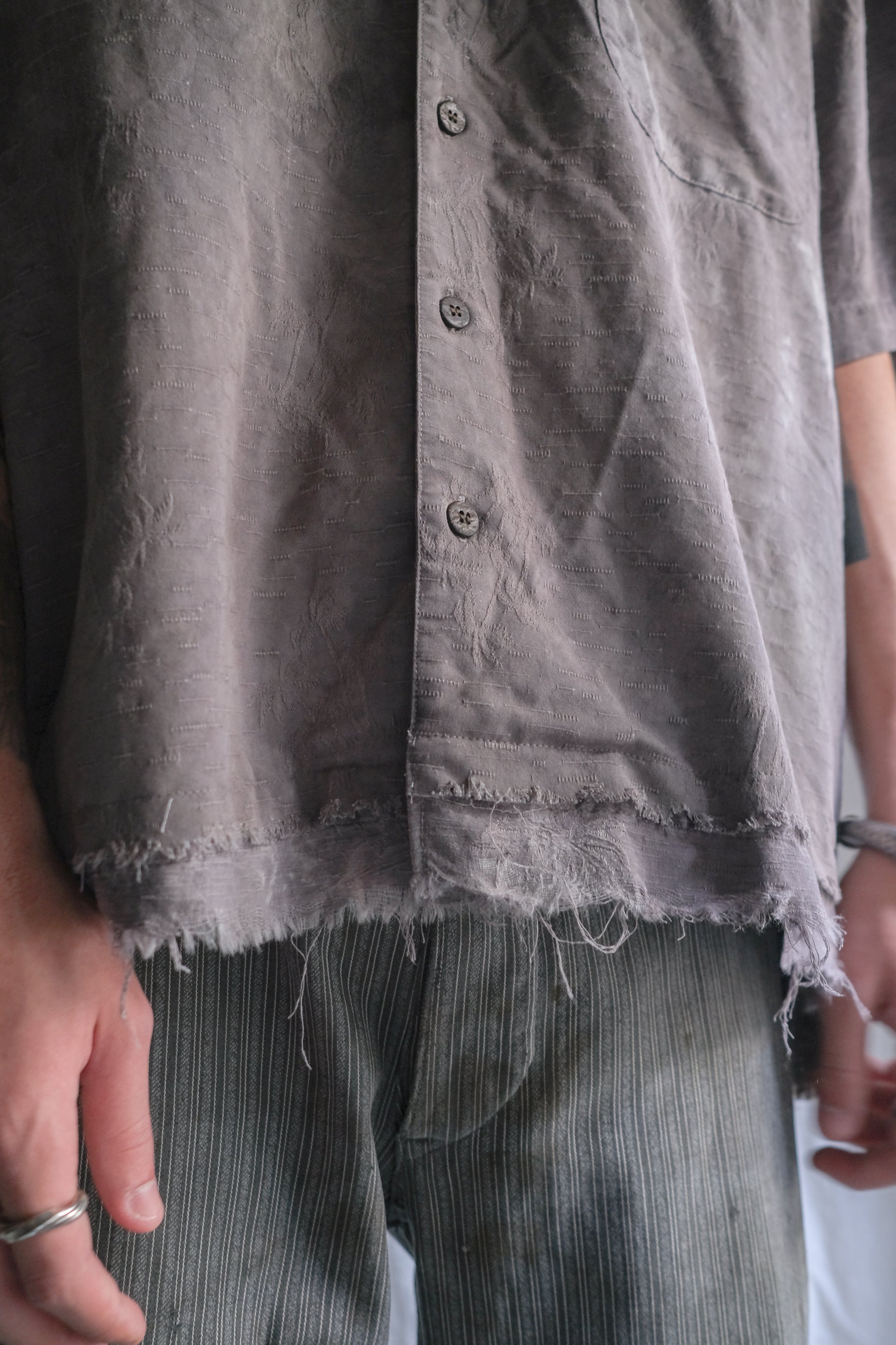"𝒁/𝑵.𝑳" Rework Vintage Shirt/ Botanical Overdyed