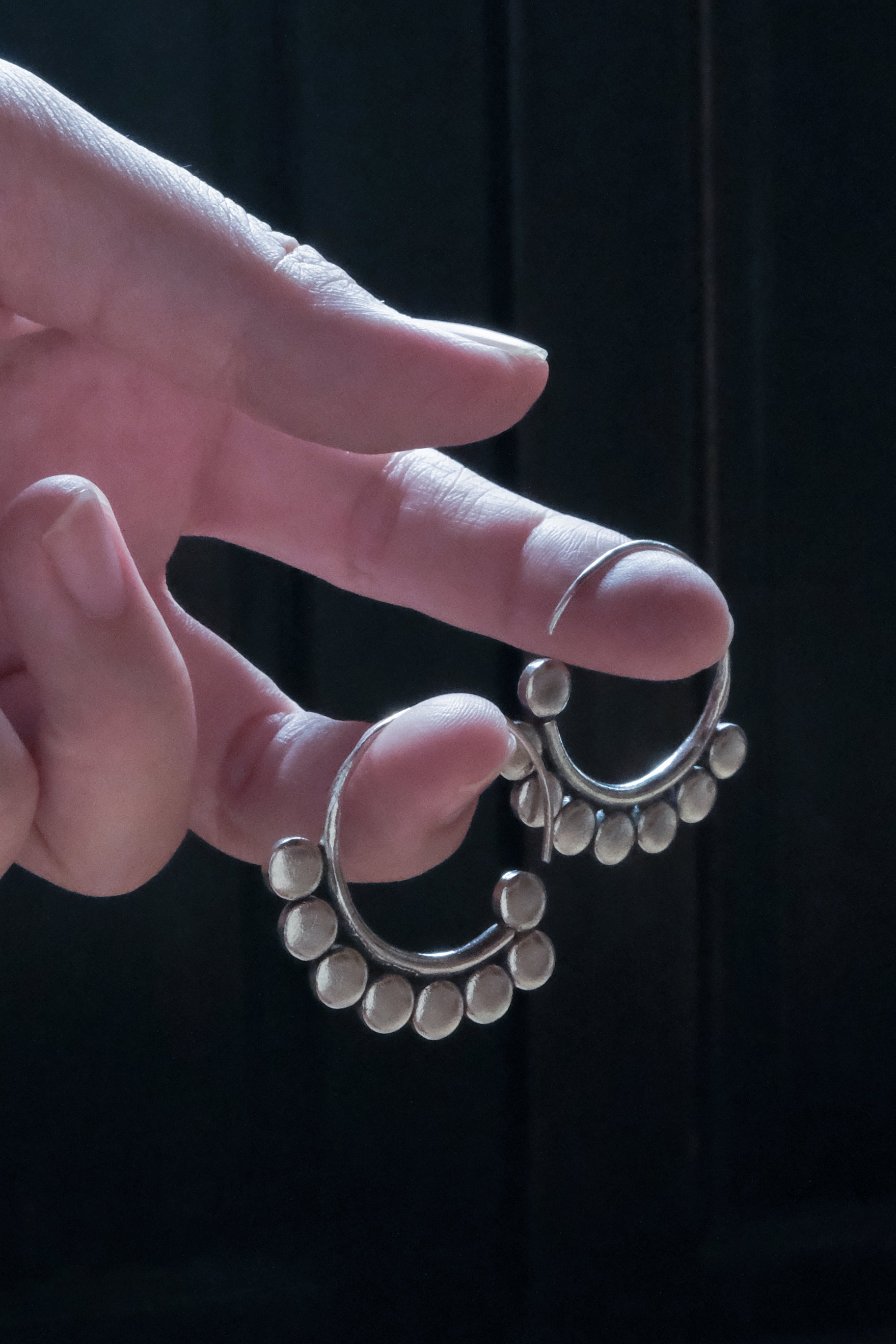 Ethnic Handcrafted Silver Earrings _ SP I