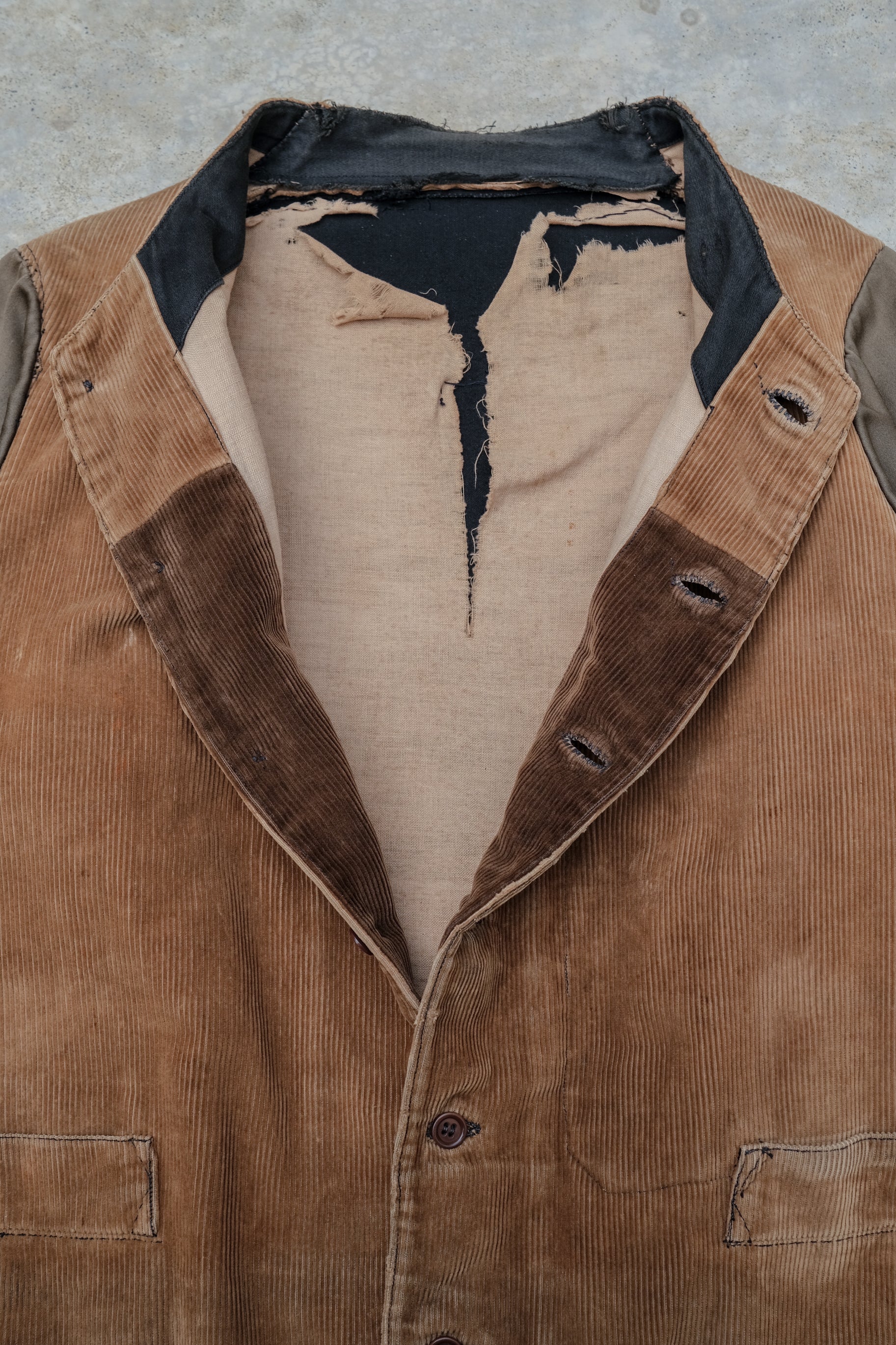 1930's French Farmer Work Corduroy Waistcoat / 法國燈芯絨農夫作務外套