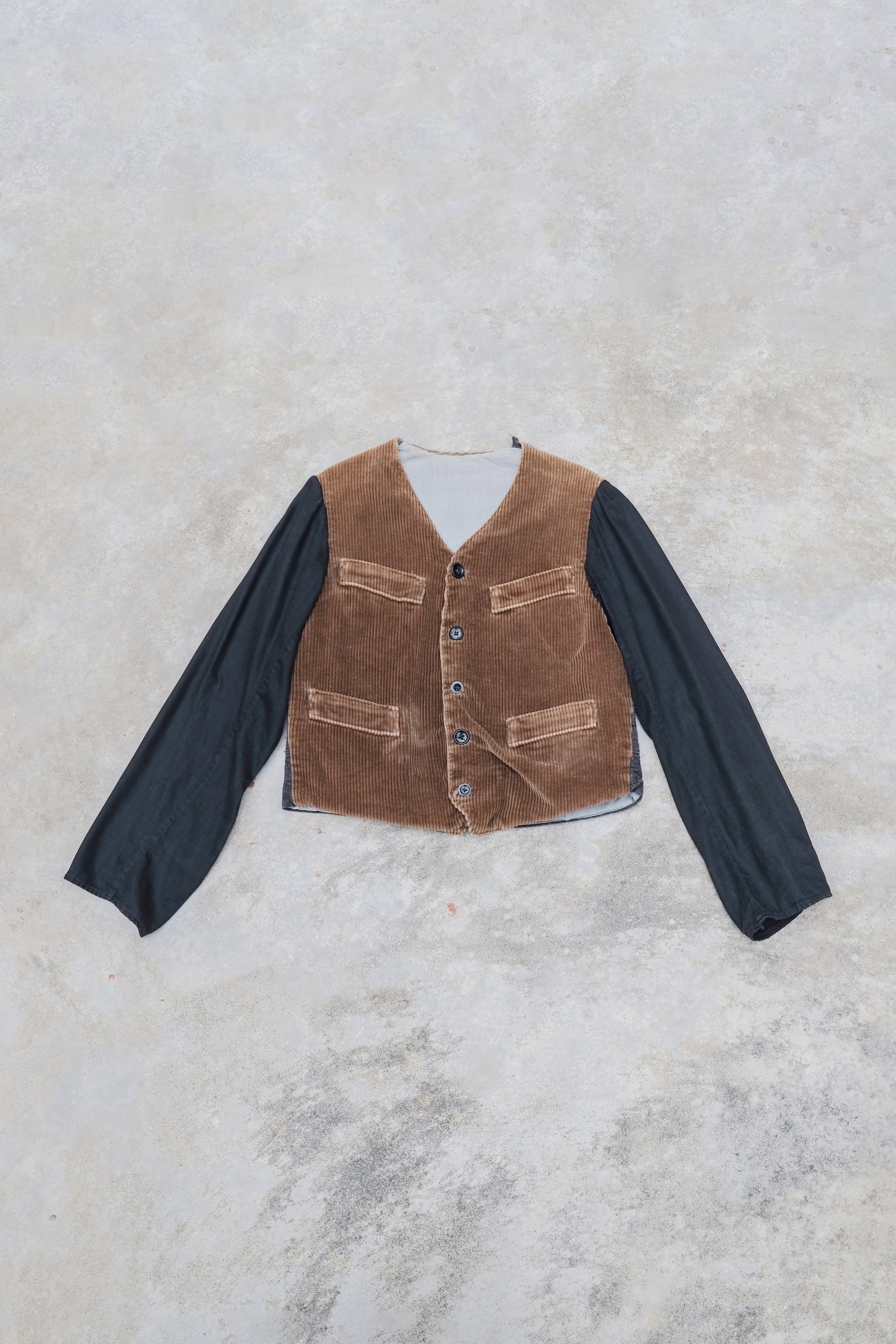 1940's French Farmer Work Corduroy Waistcoat / 法國燈芯絨農夫作務外套