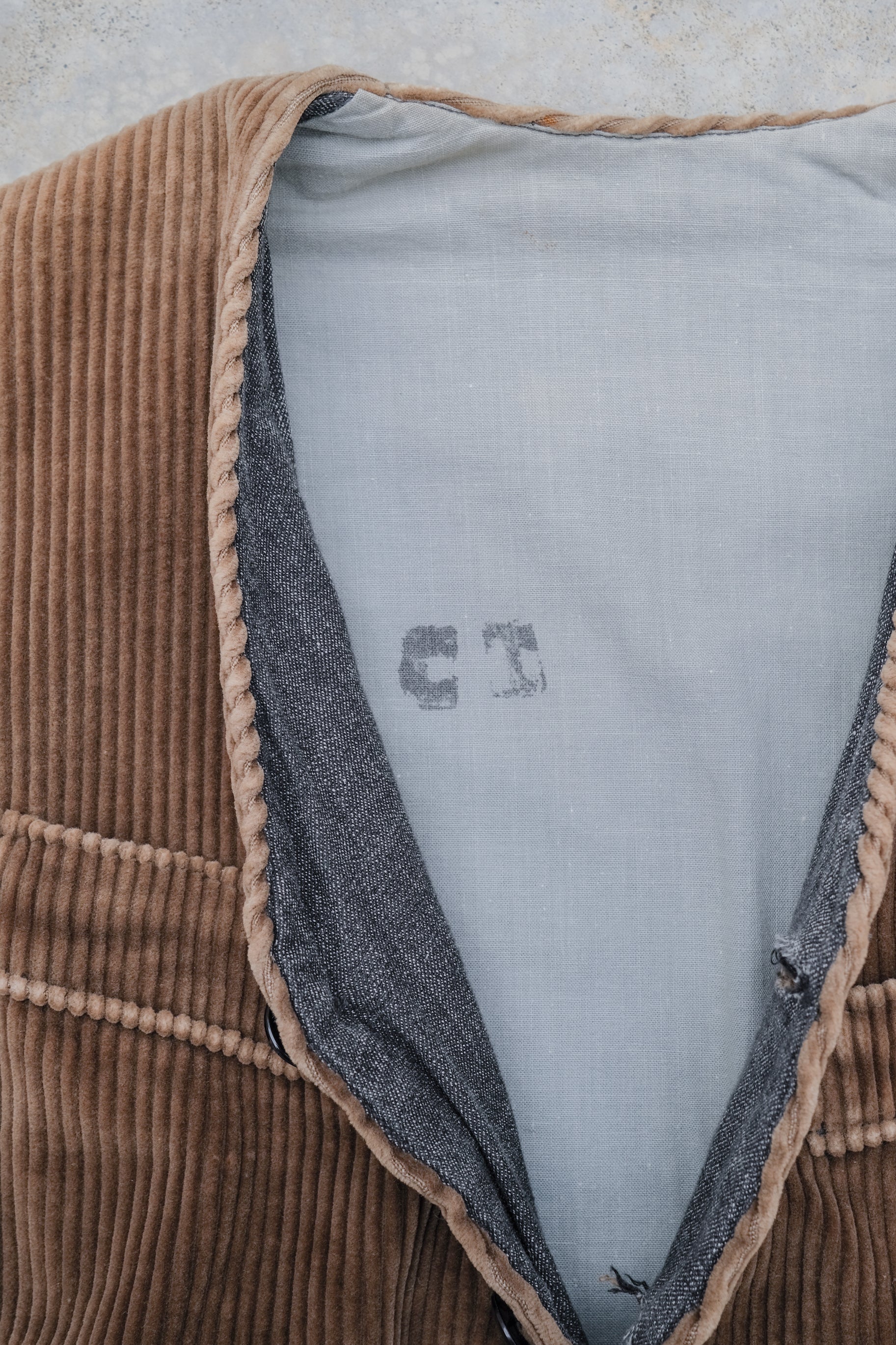 1940's French Farmer Work Corduroy Waistcoat / 法國燈芯絨農夫作務外套