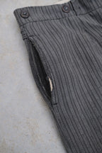 1940's French Salt&Pepper Cotton Stripe Work Trousers / 法國椒鹽布工作褲