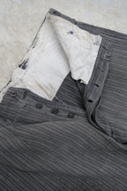 1940's French Salt&Pepper Cotton Stripe Work Trousers / 法國椒鹽布工作褲
