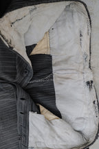 1940's French Salt&Pepper Cotton Stripe Work Trousers / 法國椒鹽布工作褲