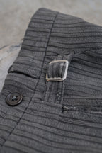 1940's French Salt&Pepper Cotton Stripe Work Trousers / 法國椒鹽布工作褲