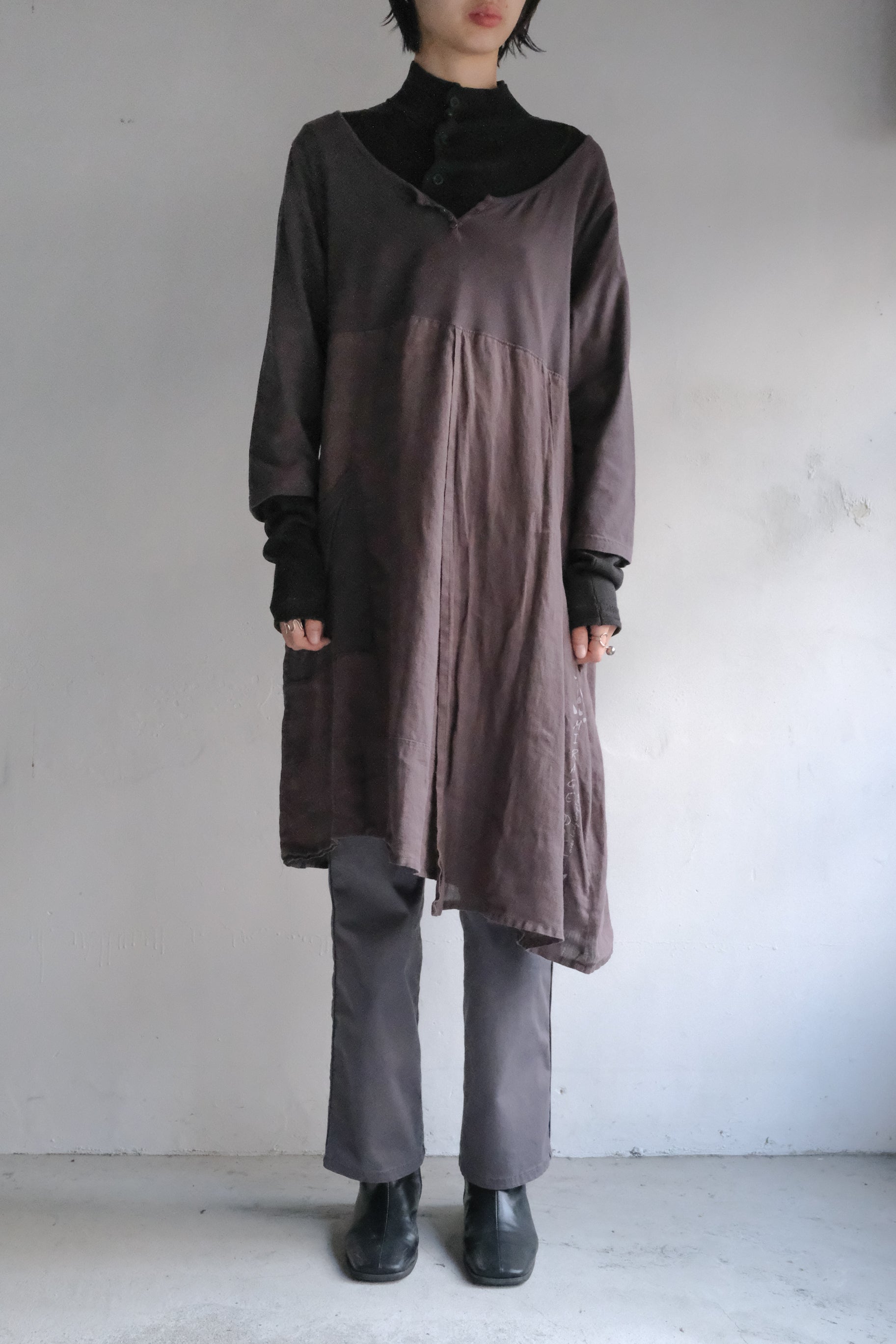Europe Rayon and Linen Dress / 歐洲混紡洋裝