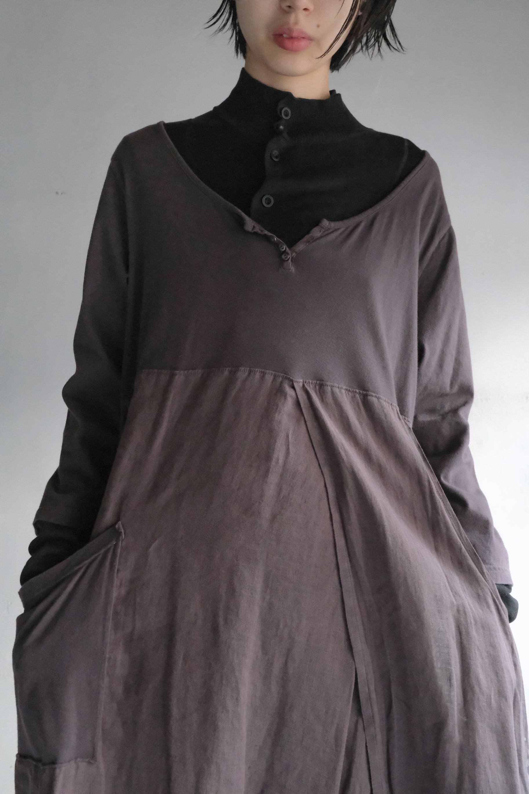 Europe Rayon and Linen Dress / 歐洲混紡洋裝