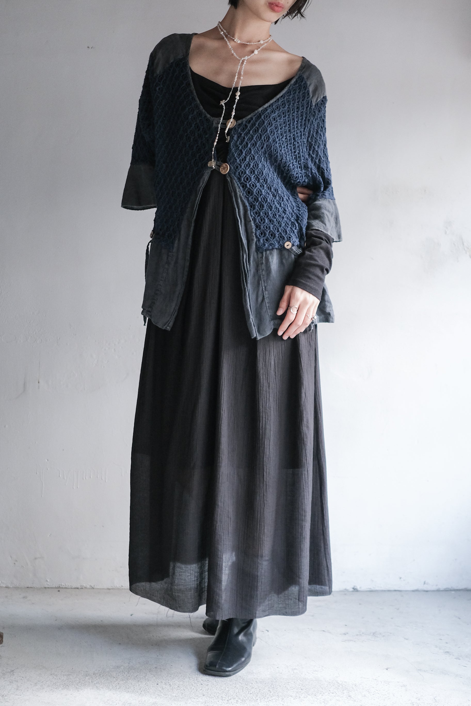 Italian Linen Crochet Shirt / 義大利麻質針織衫