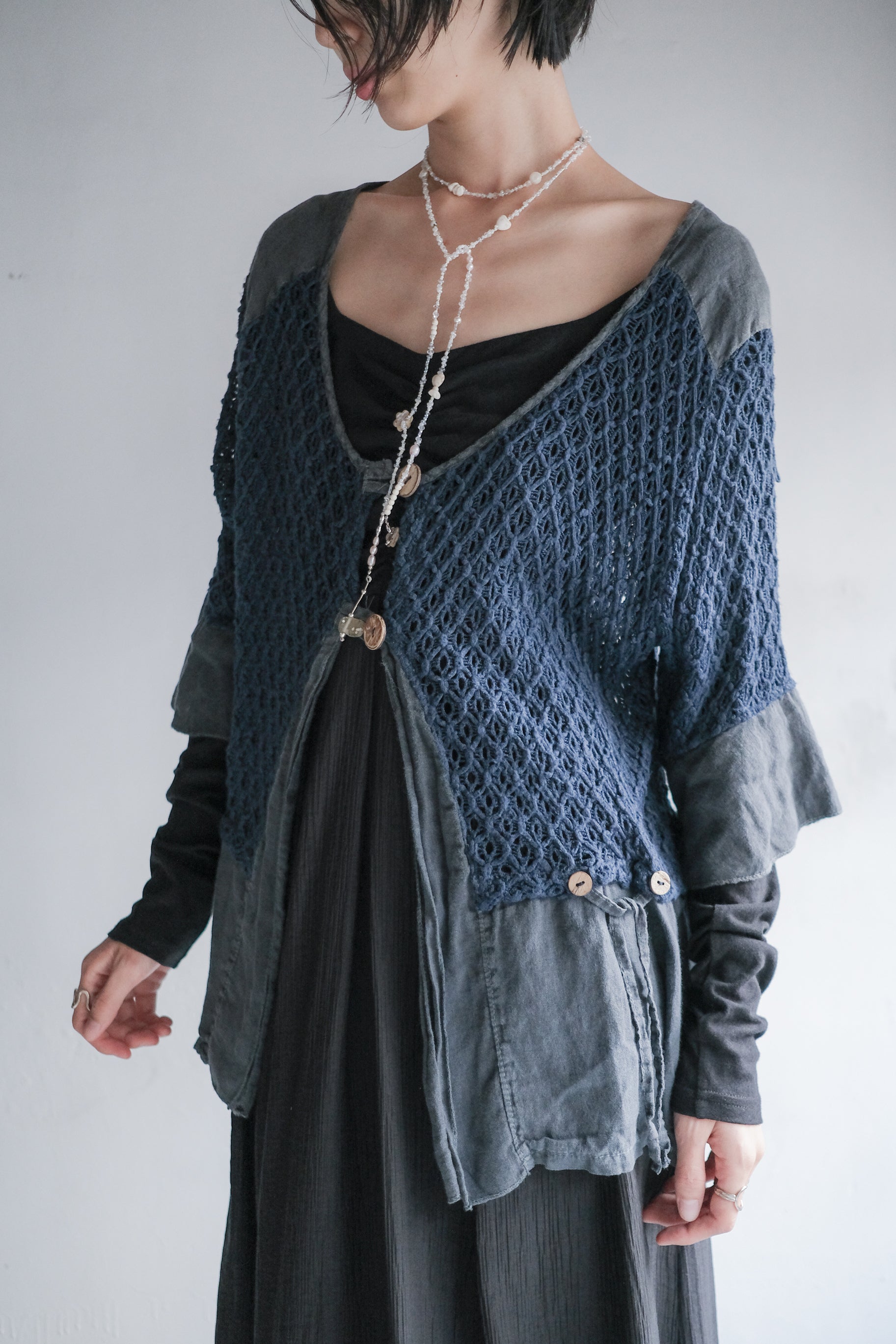 Italian Linen Crochet Shirt / 義大利麻質針織衫