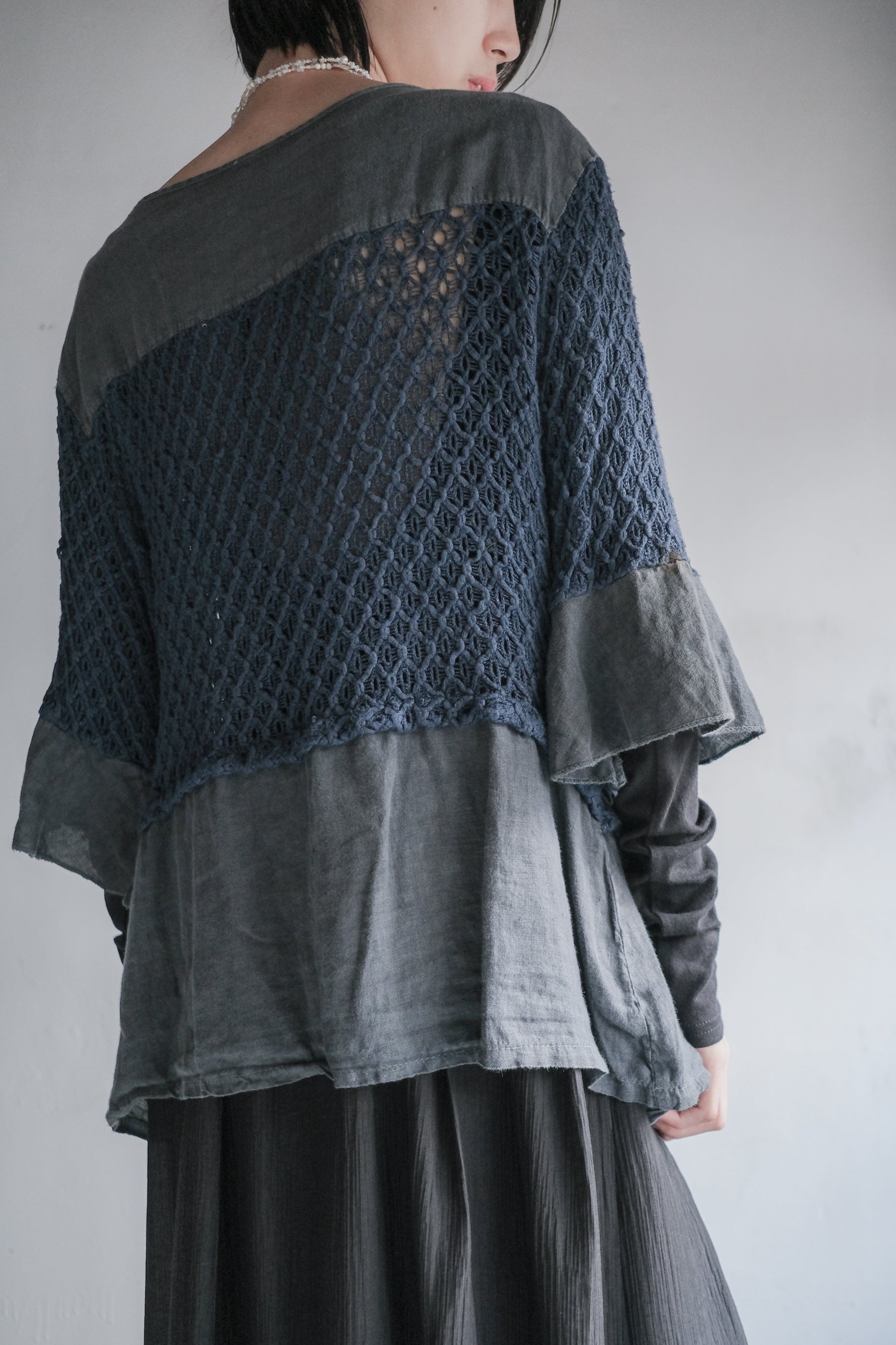 Italian Linen Crochet Shirt / 義大利麻質針織衫